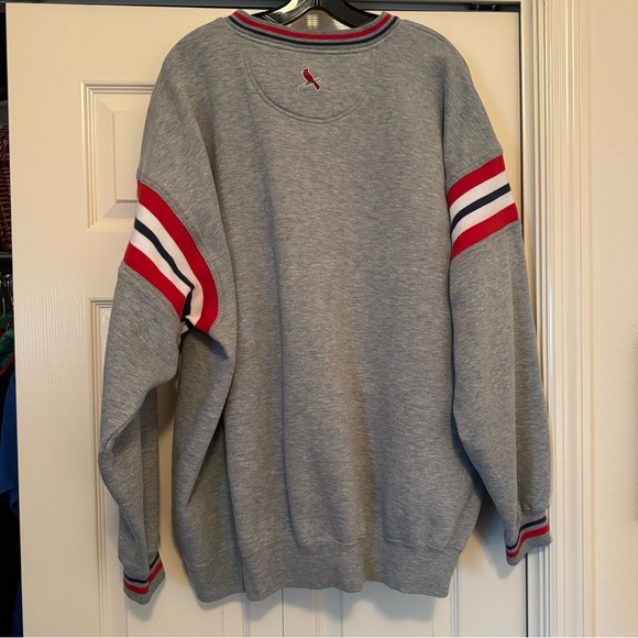 VTG St Louis Cardinals Sweatshirt 2XL Gray Striped Sleeve Stitched Lee Sport - Picture 6 of 8